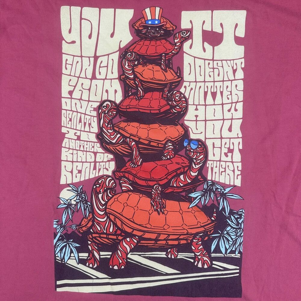 Garcia Hand Picked Turtles Red T-shirt Men's 2XL XXL 100% Organic Heavy Cotton